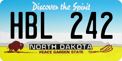 ND license plate HBL242