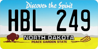 ND license plate HBL249