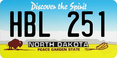 ND license plate HBL251