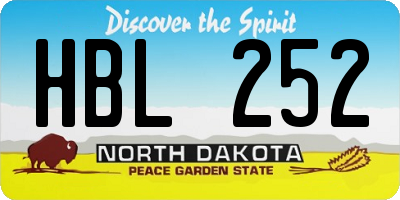 ND license plate HBL252