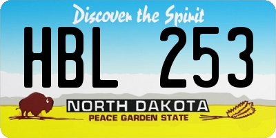 ND license plate HBL253