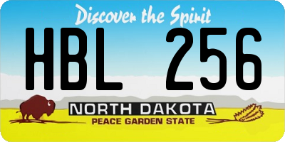 ND license plate HBL256