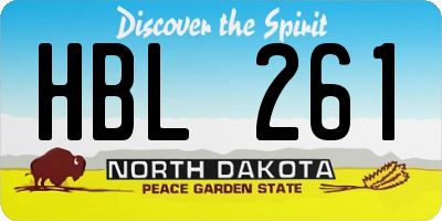 ND license plate HBL261