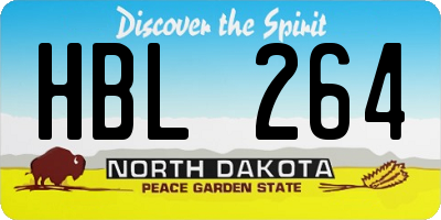 ND license plate HBL264