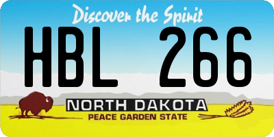 ND license plate HBL266