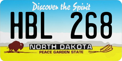 ND license plate HBL268