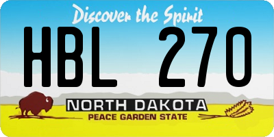 ND license plate HBL270