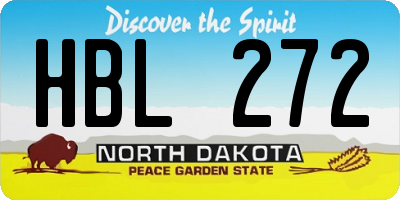 ND license plate HBL272