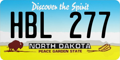 ND license plate HBL277