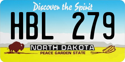 ND license plate HBL279