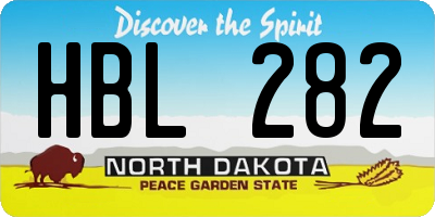 ND license plate HBL282
