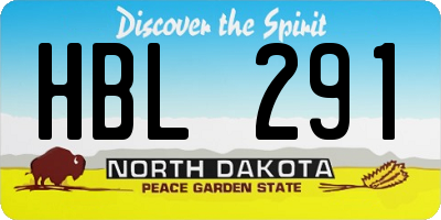 ND license plate HBL291