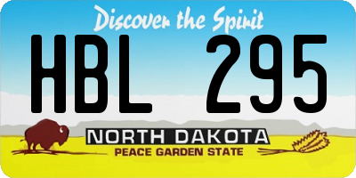 ND license plate HBL295