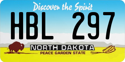 ND license plate HBL297