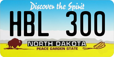 ND license plate HBL300