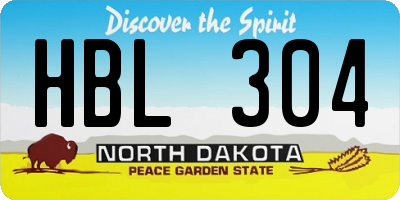 ND license plate HBL304