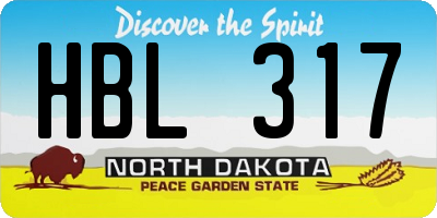 ND license plate HBL317