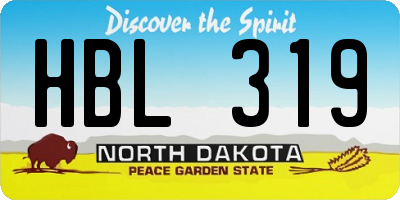 ND license plate HBL319