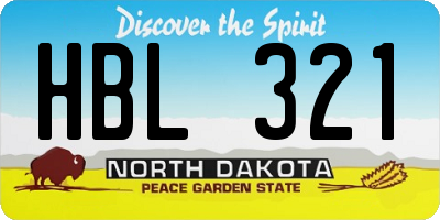 ND license plate HBL321