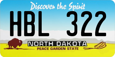 ND license plate HBL322
