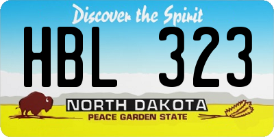 ND license plate HBL323