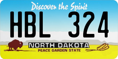 ND license plate HBL324