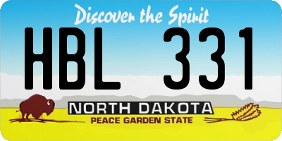 ND license plate HBL331