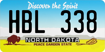 ND license plate HBL338