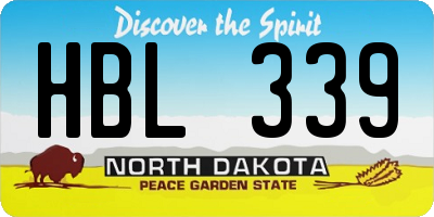 ND license plate HBL339