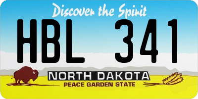 ND license plate HBL341