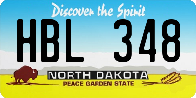 ND license plate HBL348