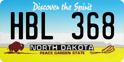 ND license plate HBL368