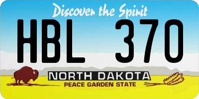 ND license plate HBL370
