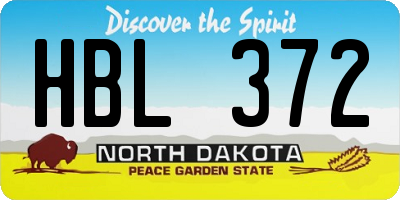 ND license plate HBL372