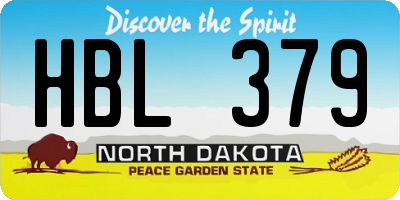 ND license plate HBL379