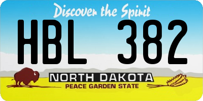 ND license plate HBL382