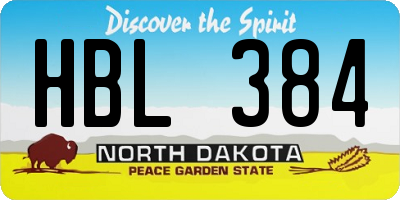 ND license plate HBL384