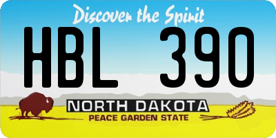 ND license plate HBL390