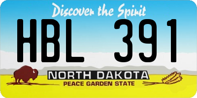 ND license plate HBL391