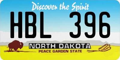 ND license plate HBL396