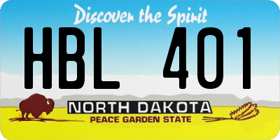 ND license plate HBL401