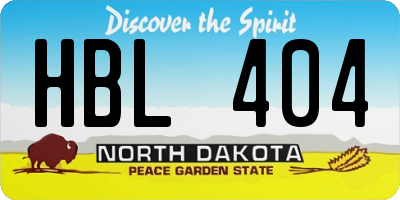 ND license plate HBL404