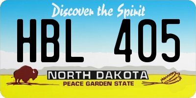 ND license plate HBL405