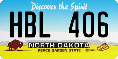 ND license plate HBL406