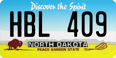 ND license plate HBL409