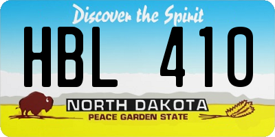 ND license plate HBL410