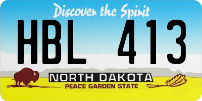 ND license plate HBL413