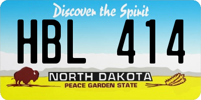 ND license plate HBL414