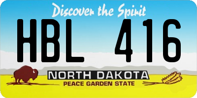 ND license plate HBL416