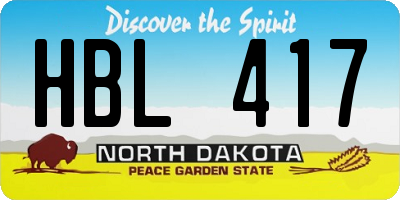 ND license plate HBL417